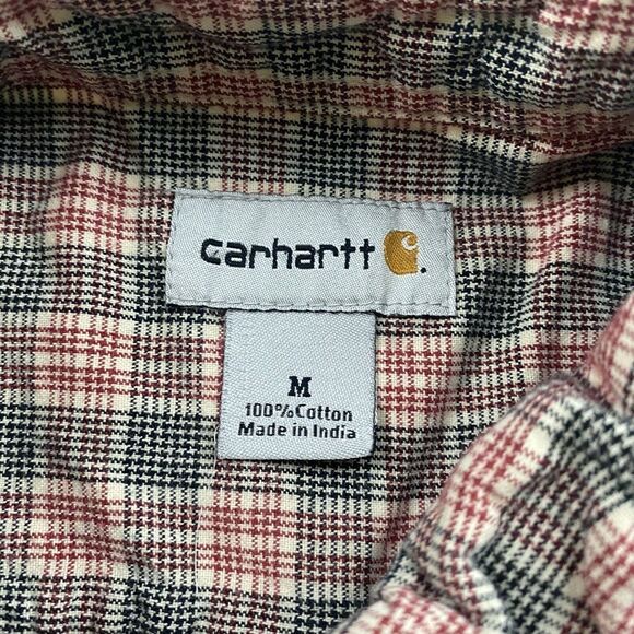 Carhartt Multicolor Plaid Short Sleeve Button Up Shirt Pockets Sz M 100% Cotton - Picture 6 of 9